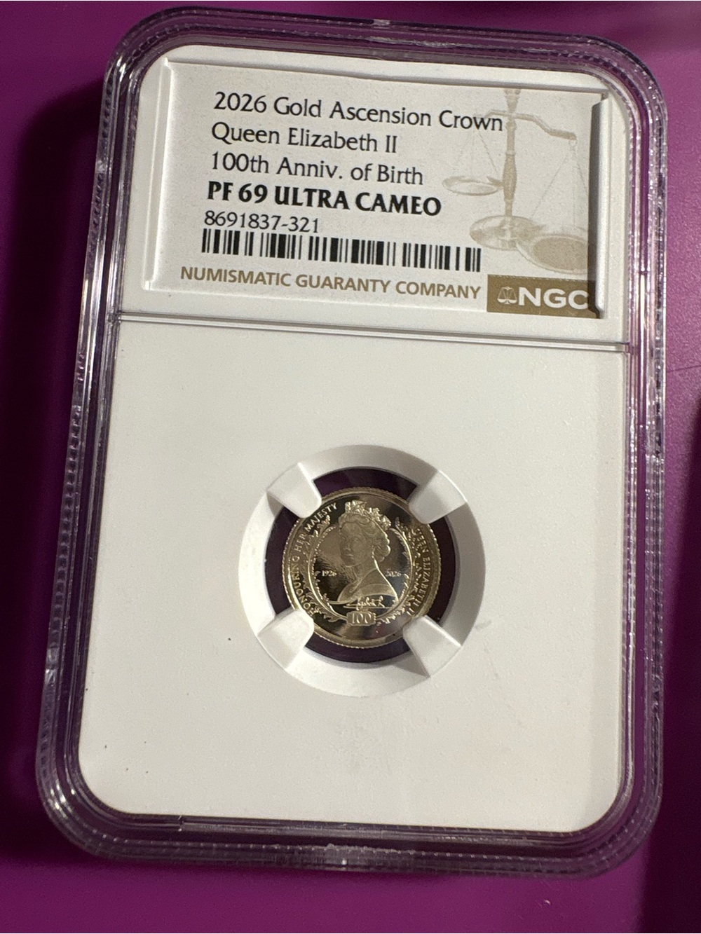 2026 Gold Ascension Crown Queen Elizabeth II PF69 Ultra Cameo - Gold